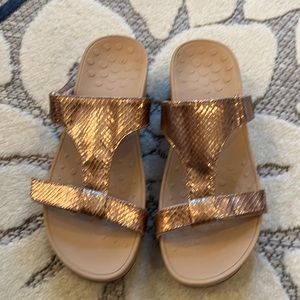 Rose gold slight platform sandal